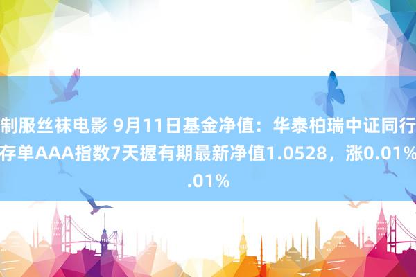 制服丝袜电影 9月11日基金净值：华泰柏瑞中证同行存单AAA指数7天握有期最新净值1.0528，涨0.01%