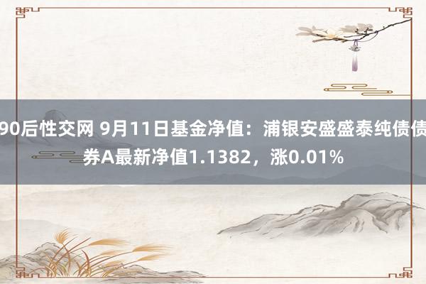 90后性交网 9月11日基金净值：浦银安盛盛泰纯债债券A最新净值1.1382，涨0.01%