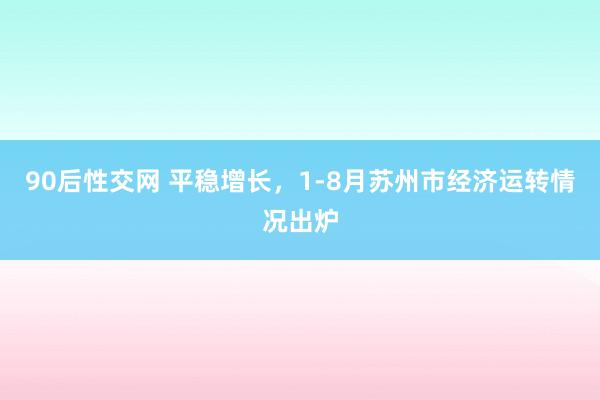 90后性交网 平稳增长，1-8月苏州市经济运转情况出炉