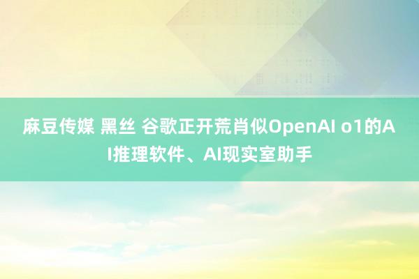 麻豆传媒 黑丝 谷歌正开荒肖似OpenAI o1的AI推理软件、AI现实室助手