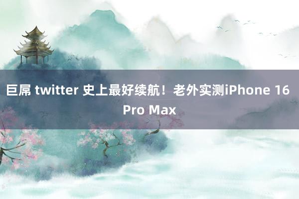 巨屌 twitter 史上最好续航！老外实测iPhone 16 Pro Max