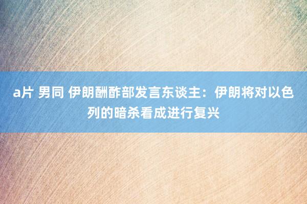 a片 男同 伊朗酬酢部发言东谈主：伊朗将对以色列的暗杀看成进行复兴