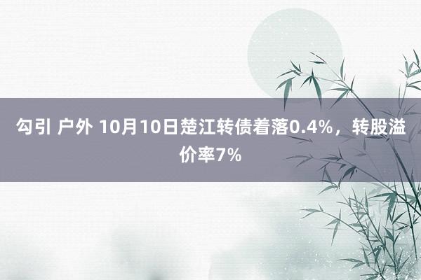 勾引 户外 10月10日楚江转债着落0.4%，转股溢价率7%