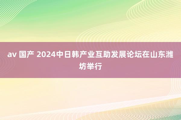 av 国产 2024中日韩产业互助发展论坛在山东潍坊举行