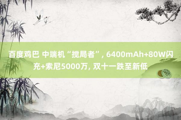 百度鸡巴 中端机“搅局者”， 6400mAh+80W闪充+索尼5000万， 双十一跌至新低