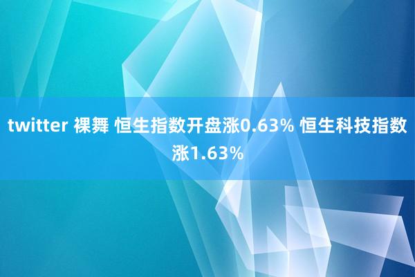 twitter 裸舞 恒生指数开盘涨0.63% 恒生科技指数涨1.63%