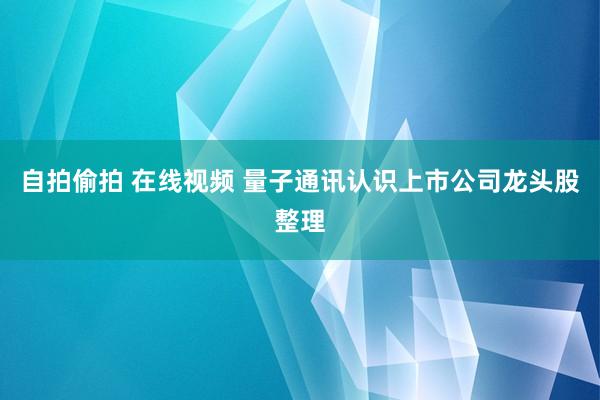 自拍偷拍 在线视频 量子通讯认识上市公司龙头股整理