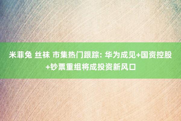 米菲兔 丝袜 市集热门跟踪: 华为成见+国资控股+钞票重组将成投资新风口