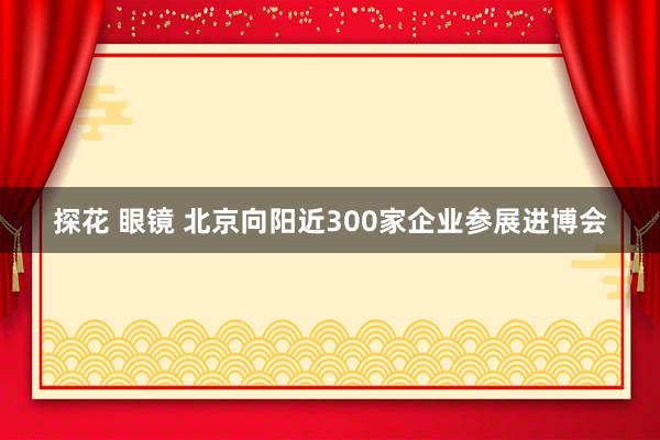 探花 眼镜 北京向阳近300家企业参展进博会