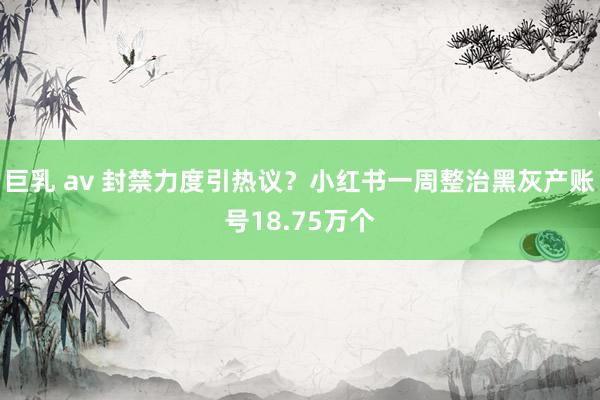 巨乳 av 封禁力度引热议？小红书一周整治黑灰产账号18.75万个