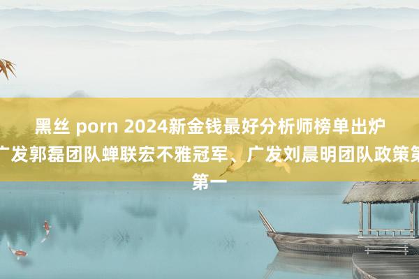 黑丝 porn 2024新金钱最好分析师榜单出炉！广发郭磊团队蝉联宏不雅冠军、广发刘晨明团队政策第一